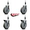 Service Caster 6'' Gray Poly Wheel Swivel 7/8'' Expanding Stem Caster Set 2 Brakes, 4PK SCC-EX20S614-PPUB-2-PLB-2-78 - alternate 2